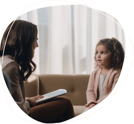 Une petite fille en séance de psycothérapie